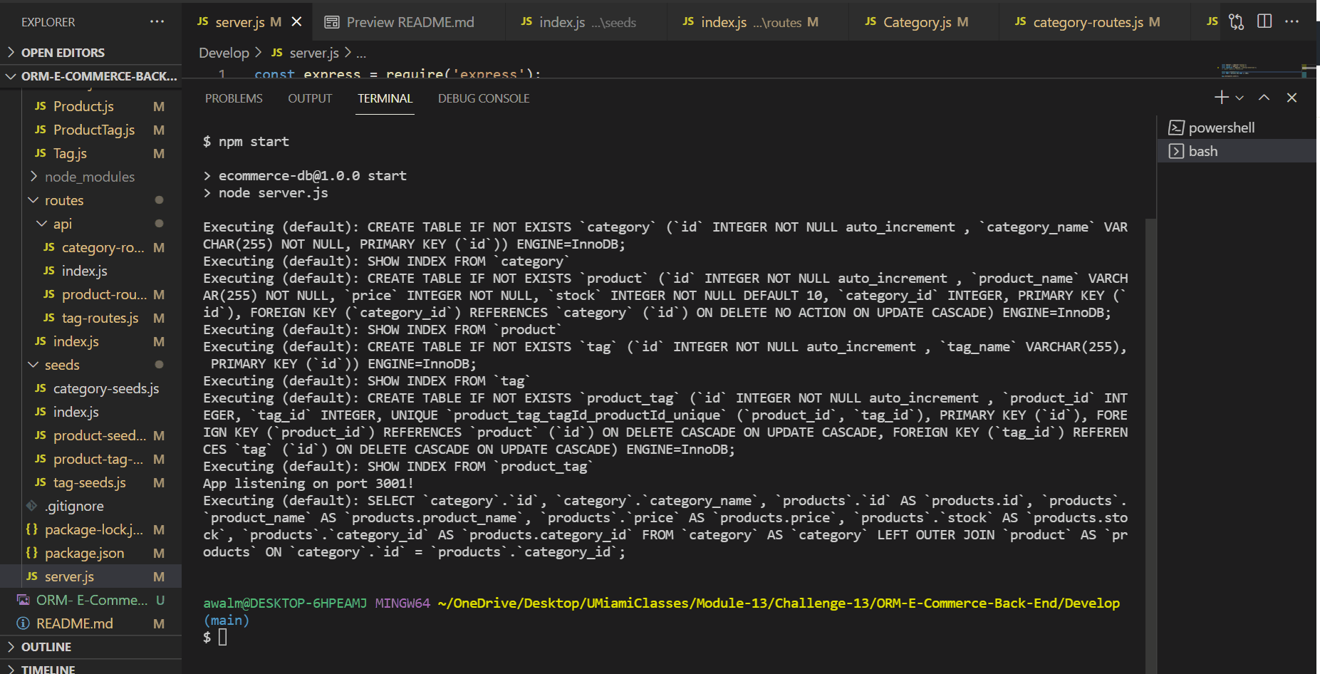 Schema ans Seeds File